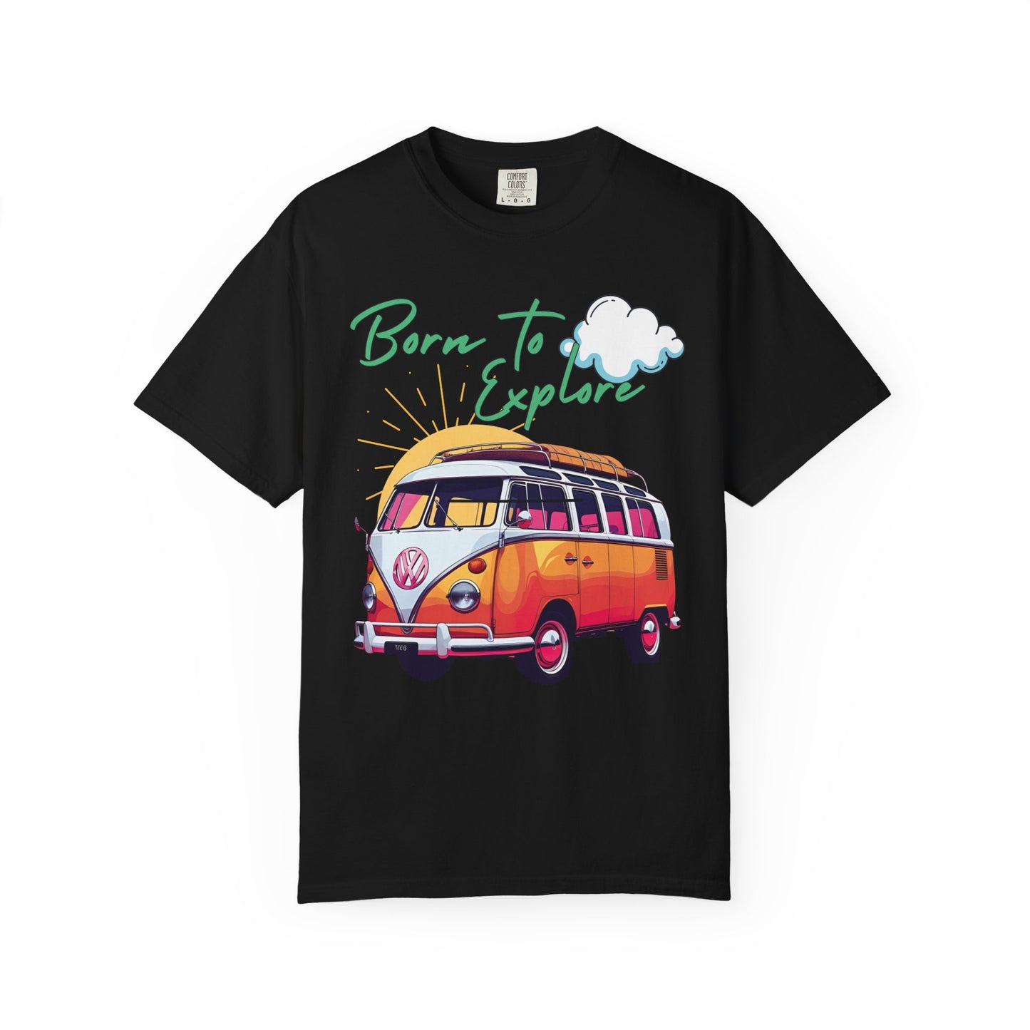 Born To Explore Traveler Unisex Comfort Colors T Shirt Traveler Themed Vinatge Bus Van Life