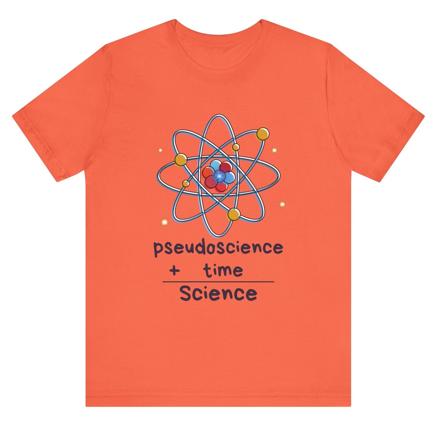 Pseudoscience plus time equals science hot sweet tees science t shirt science teacher Einstein themed theory of relativity gift free shipping unisex t shirt nerdy shirt quantum theory Engineer t shirt college science college student teacher Coral