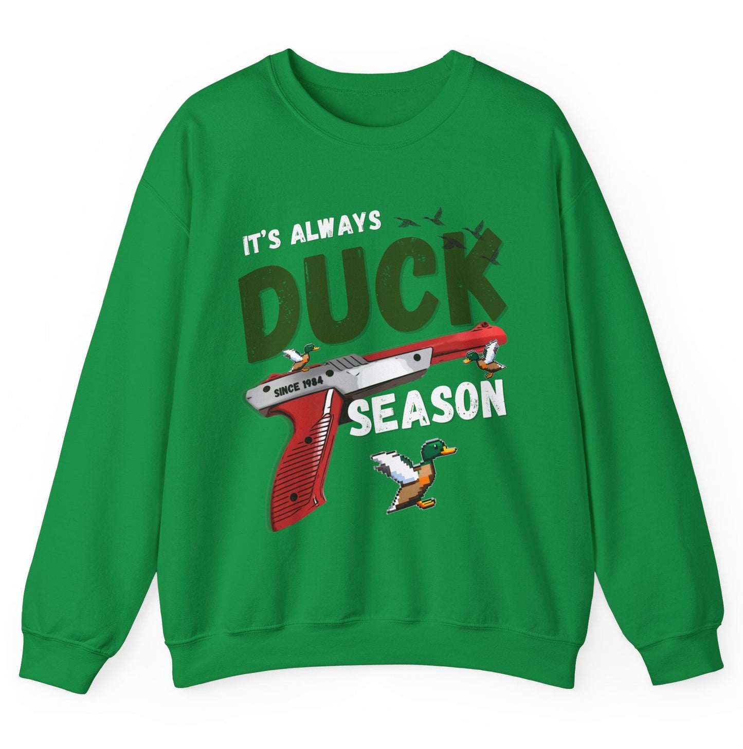 Its always duck season Nintendo game vintage gamer hotsweettees gift video games Mario duck hunt hunter country theme nostalgia womens gift unisex t shirt t shirt mockup duck hunting orange gun video games Nintendo duck hunt 1980 game free shipping Nintendo sweater men’s gamer sweater men’s Nintendo sweater womens Nintendo themed sweater pull over orange duck hunt Nintendo gun classic orange gun duck hunter