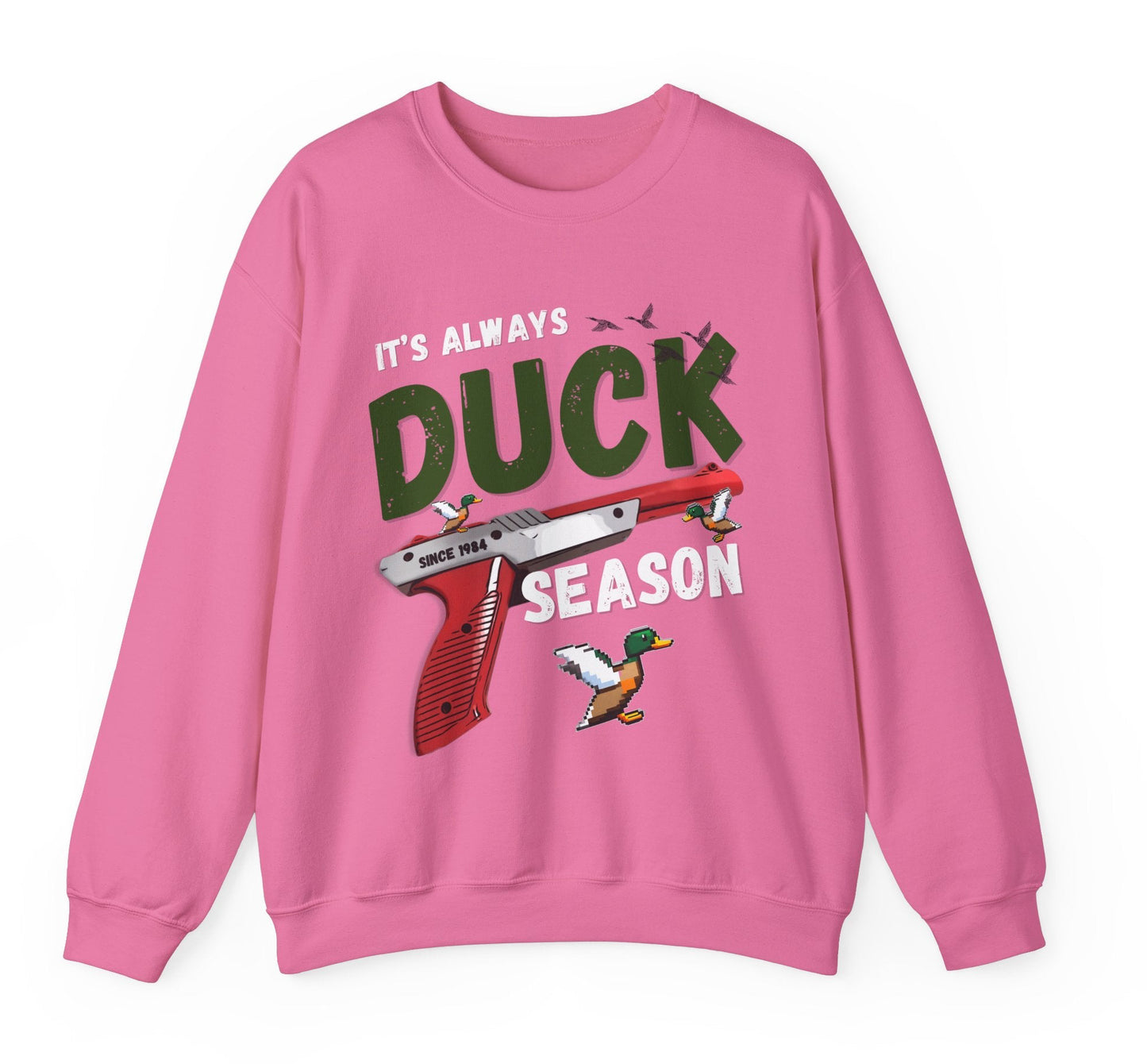 Its always duck season Nintendo game vintage gamer hotsweettees gift video games Mario duck hunt hunter country theme nostalgia womens gift unisex t shirt t shirt mockup duck hunting orange gun video games Nintendo duck hunt 1980 game free shipping Nintendo sweater men’s gamer sweater men’s Nintendo sweater womens Nintendo themed sweater pull over orange duck hunt Nintendo gun classic orange gun duck hunter