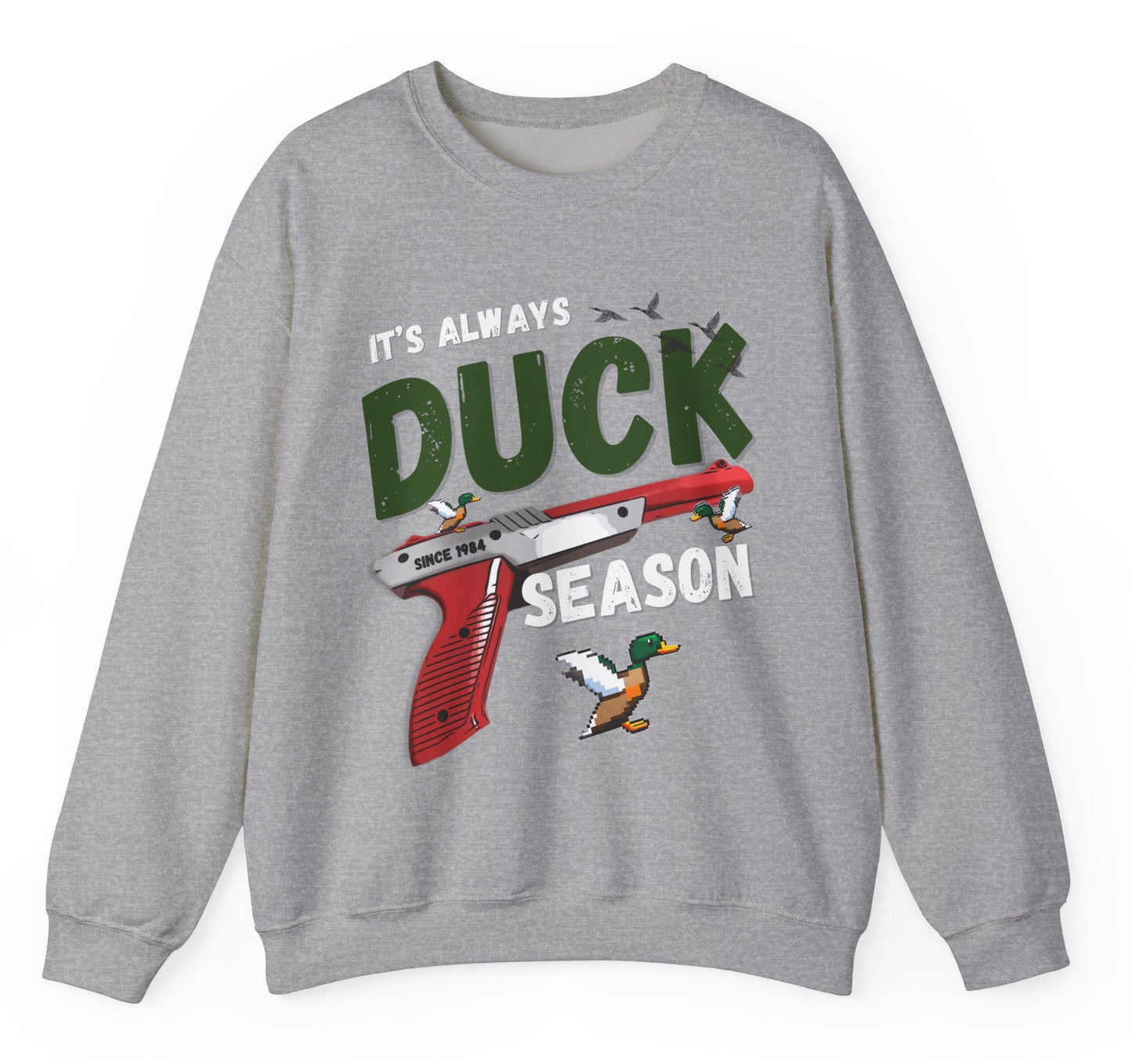 Its always duck season Nintendo game vintage gamer hotsweettees gift video games Mario duck hunt hunter country theme nostalgia womens gift unisex t shirt t shirt mockup duck hunting orange gun video games Nintendo duck hunt 1980 game free shipping Nintendo sweater men’s gamer sweater men’s Nintendo sweater womens Nintendo themed sweater pull over orange duck hunt Nintendo gun classic orange gun duck hunter Mallard duck green duck duck season duck hunter hot sweet tees pixel retro gamer