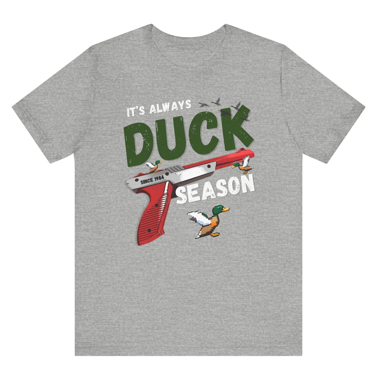 Its always duck season Nintendo game vintage gamer hotsweettees gift video games Mario duck hunt hunter country theme nostalgia womens gift unisex t shirt t shirt mockup duck hunting orange gun video games Nintendo duck hunt 1980 game free shipping Nintendo sweater men’s gamer sweater men’s Nintendo sweater womens Nintendo themed sweater pull over orange duck hunt Nintendo gun classic orange gun duck hunter sweatshirt mallard duck hunter green duck retro video games gray
