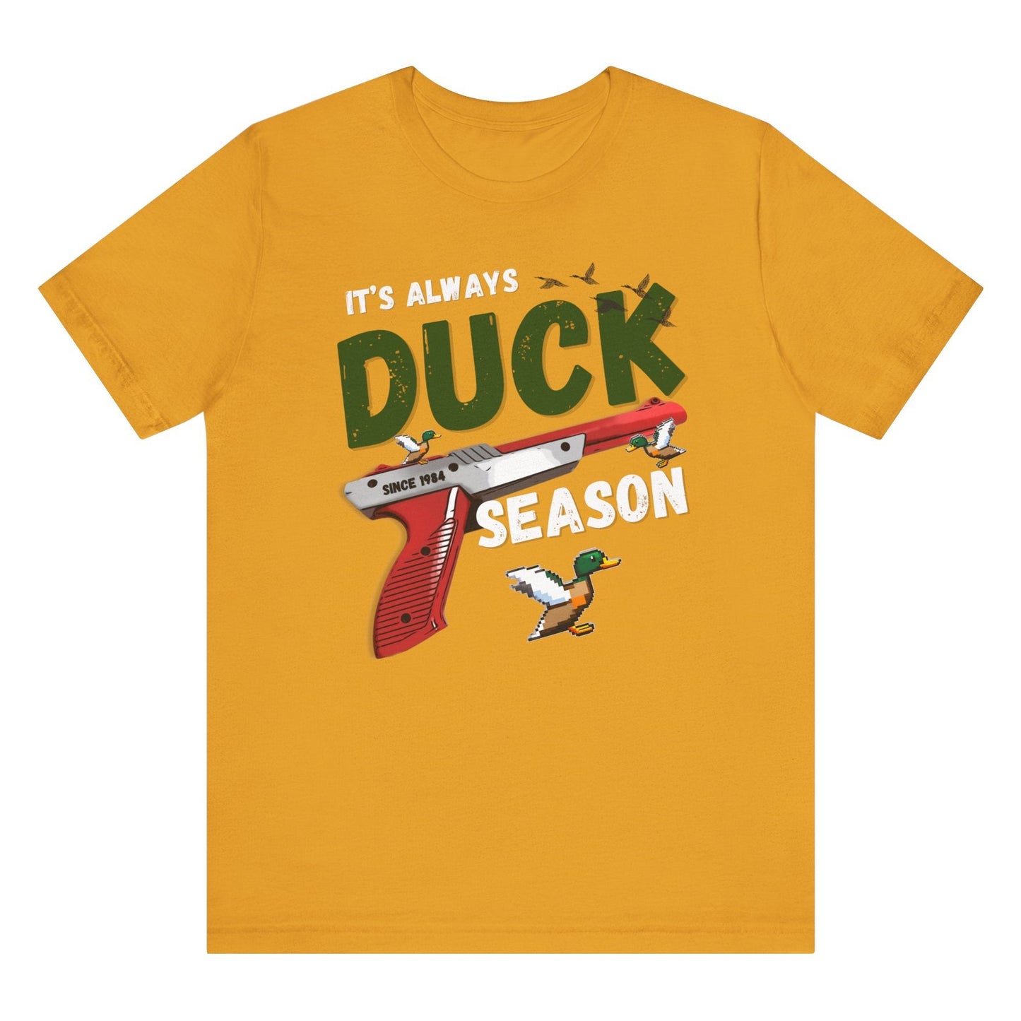 Its always duck season Nintendo game vintage gamer hotsweettees gift video games Mario duck hunt hunter country theme nostalgia womens gift unisex t shirt t shirt mockup duck hunting orange gun video games Nintendo duck hunt 1980 game free shipping Nintendo sweater men’s gamer sweater men’s Nintendo sweater womens Nintendo themed sweater pull over orange duck hunt Nintendo gun classic orange gun duck hunter sweatshirt mallard duck hunter green duck retro video games Mustard cc