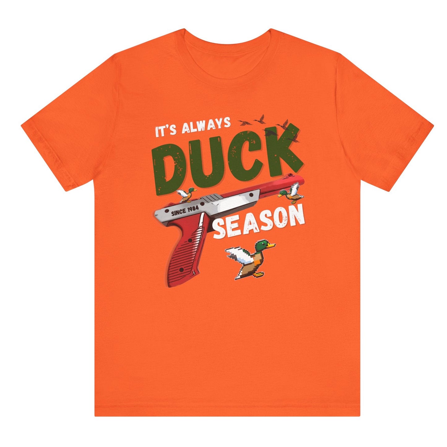 Its always duck season Nintendo game vintage gamer hotsweettees gift video games Mario duck hunt hunter country theme nostalgia womens gift unisex t shirt Orange men’s gamer shirt