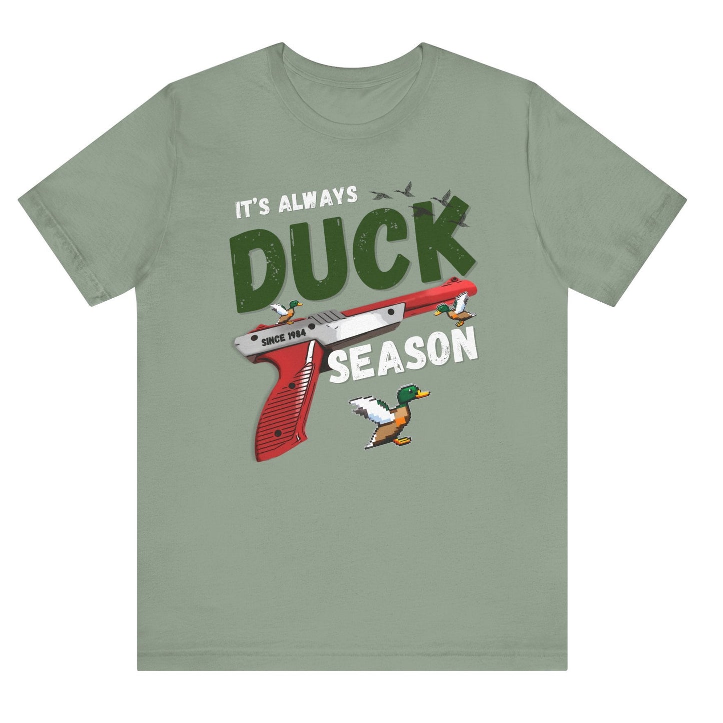 Its always duck season Nintendo game vintage gamer hotsweettees gift video games Mario duck hunt hunter country theme nostalgia womens gift unisex t shirt t shirt mockup duck hunting orange gun video games Nintendo duck hunt 1980 game free shipping Nintendo sweater men’s gamer sweater men’s Nintendo sweater womens Nintendo themed sweater pull over orange duck hunt Nintendo gun classic orange gun duck hunter sweatshirt mallard duck hunter green duck retro video games Sage