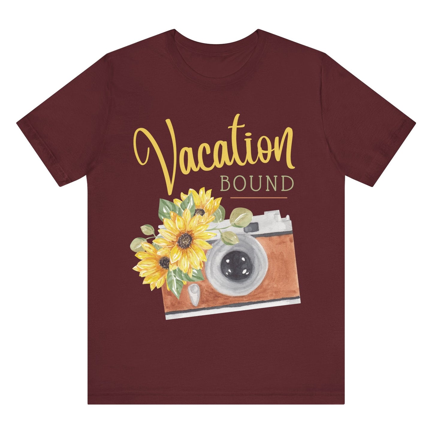 vacation bound t shirt vacation themed t shirt hot sweet tees women’s vacation shirt vacation ready wear summer vacation spring vacation free shipping gifts vintage camera themed t shirt vacation gift vintage camera themed tee Maroon
