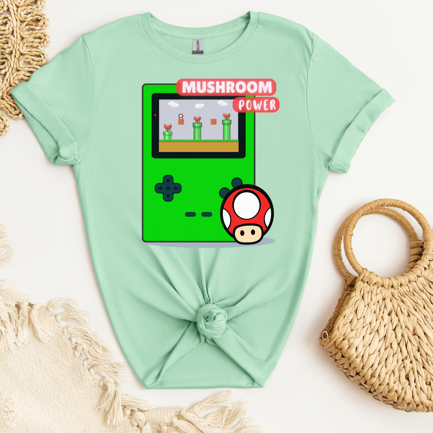 Mushroom power video game t shirt hotsweettees Nintendo lovers gift birthday gamer t shirt free shipping nostalgia t shirt 90s kid gift Mario and Luigi Super Mario Brothers t shirt Super Nintendo 90s mushroom t shirt Nintendo mushroom mint
