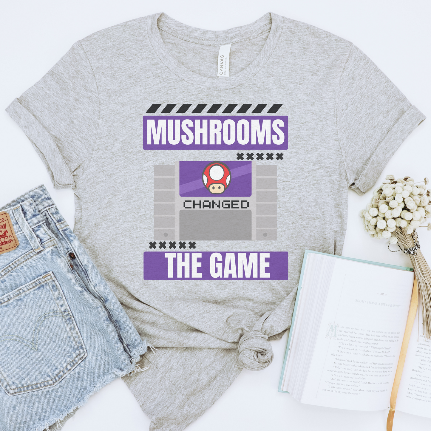 Mushrooms changed the game vintage video games psychedelics Mario Nintendo gamer shirt nostalgic gamer gift hot sweet tees free shipping 90s game lover gift 90s nostalgia gamer 90s bright color shirt Super Nintendo theme vintage video games 90s kids birthday gift gamer gift throwback Nintendo