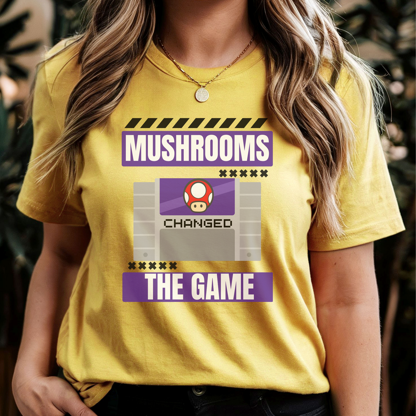 Mushrooms changed the game vintage video games psychedelics Mario Nintendo gamer shirt nostalgic gamer gift hot sweet tees free shipping 90s game lover gift 90s nostalgia gamer 90s bright color shirt Super Nintendo theme vintage video games 90s kids birthday gift gamer gift throwback Nintendo Yellow