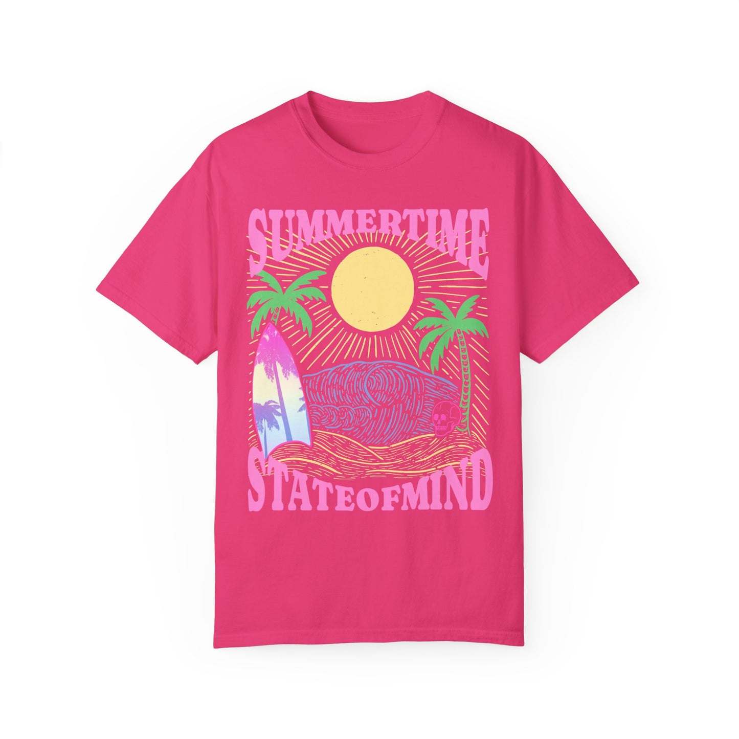 Summertime State of mind summer beach surfer palm tree hot sweet tees comfort colors