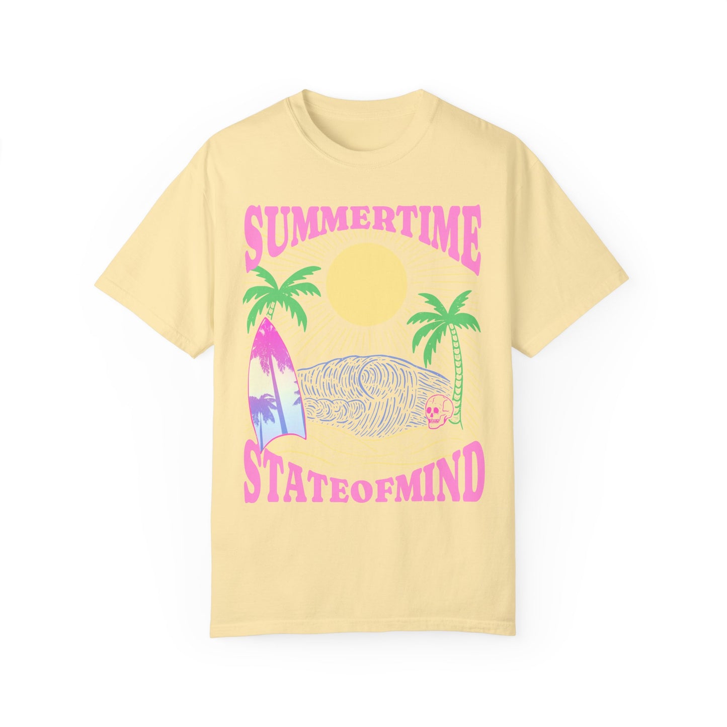 Summertime State of mind summer beach surfer palm tree hot sweet tees comfort colors butter