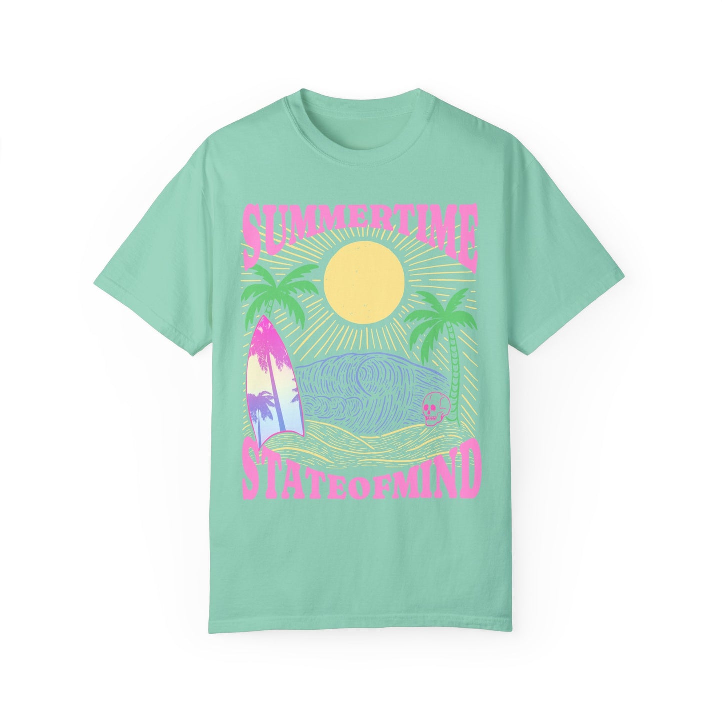 Summertime State of mind summer beach surfer palm tree hot sweet tees comfort colors Island reef