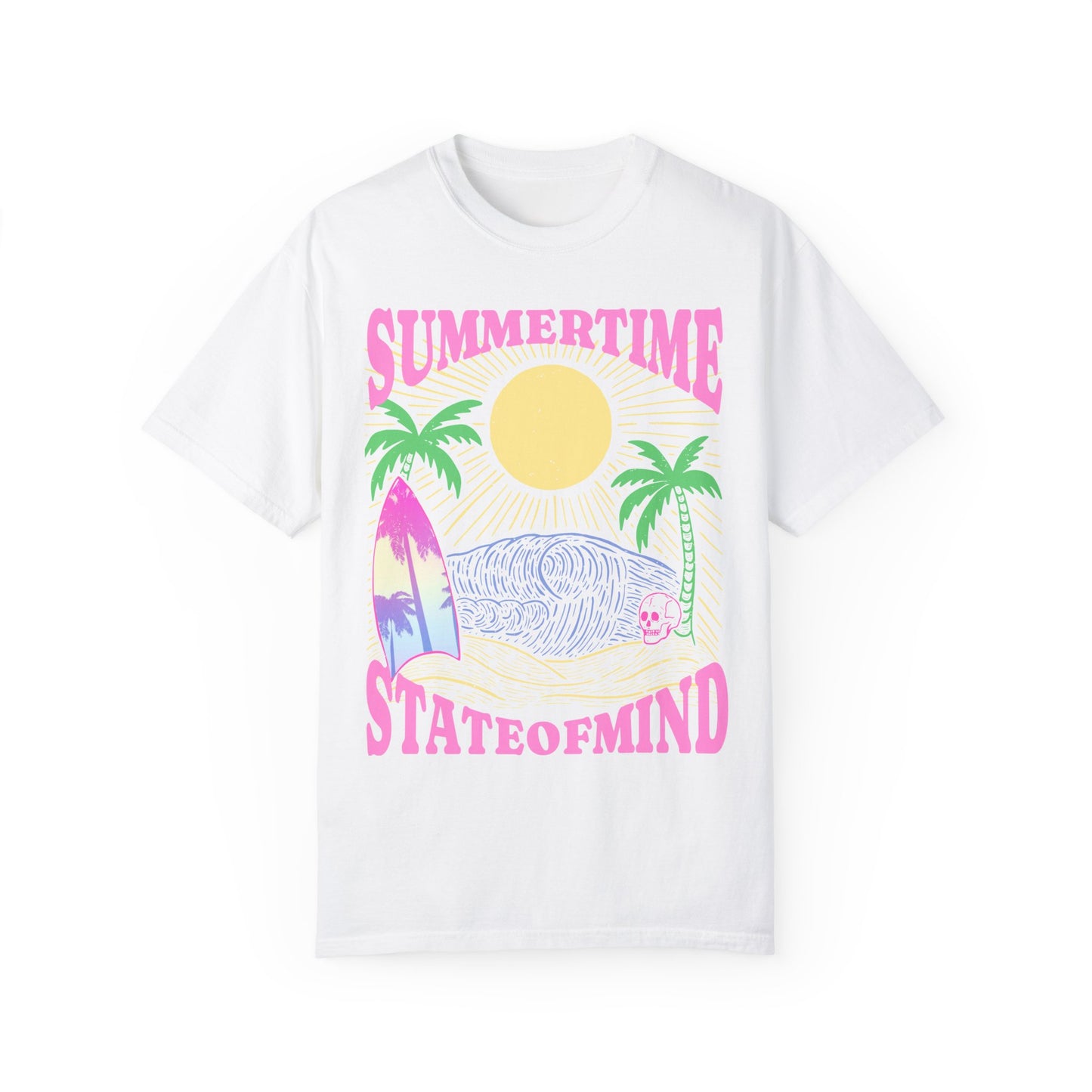 Summertime State of mind summer beach surfer palm tree hot sweet tees comfort colors White California
