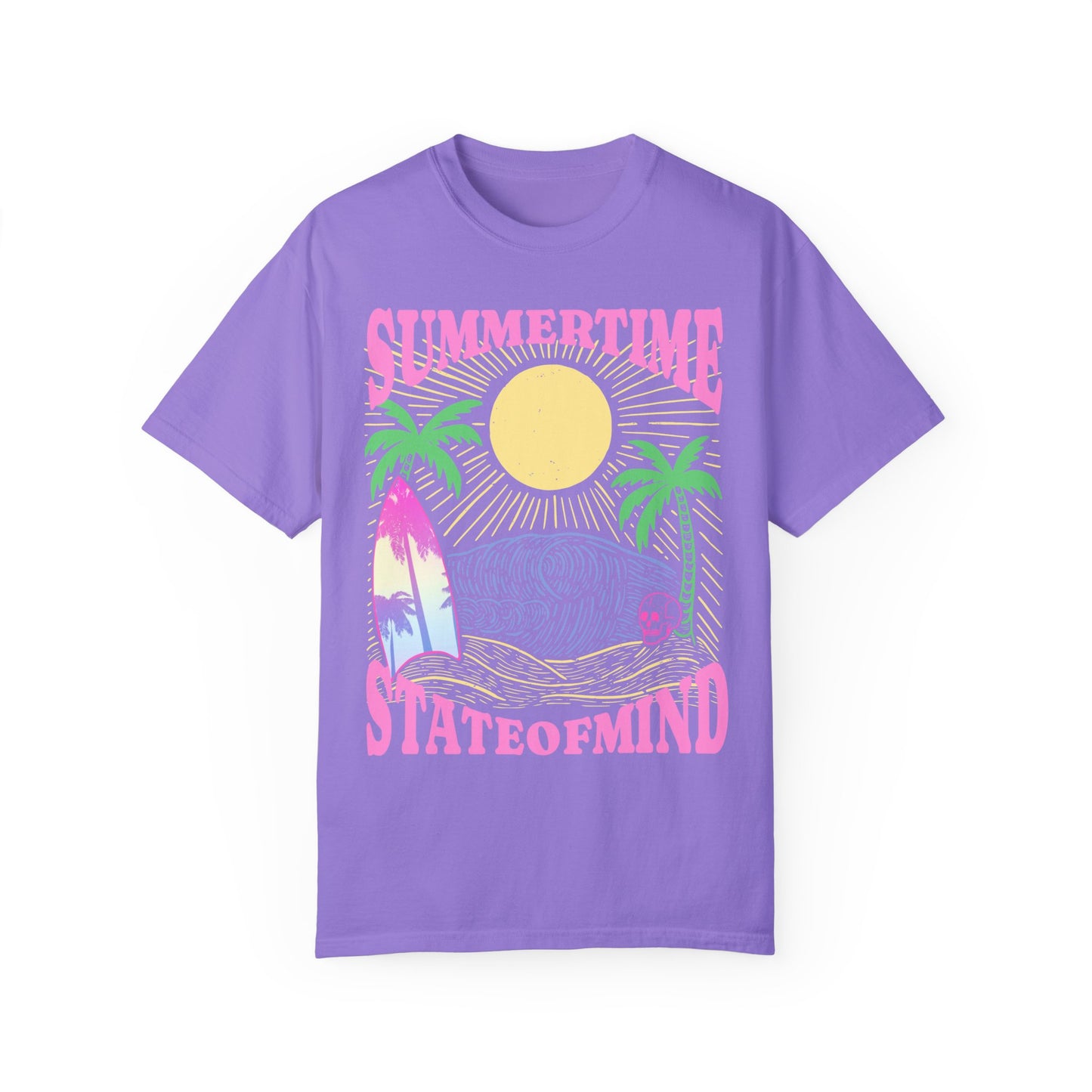 Summertime State of mind summer beach surfer palm tree hot sweet tees comfort colors Violet