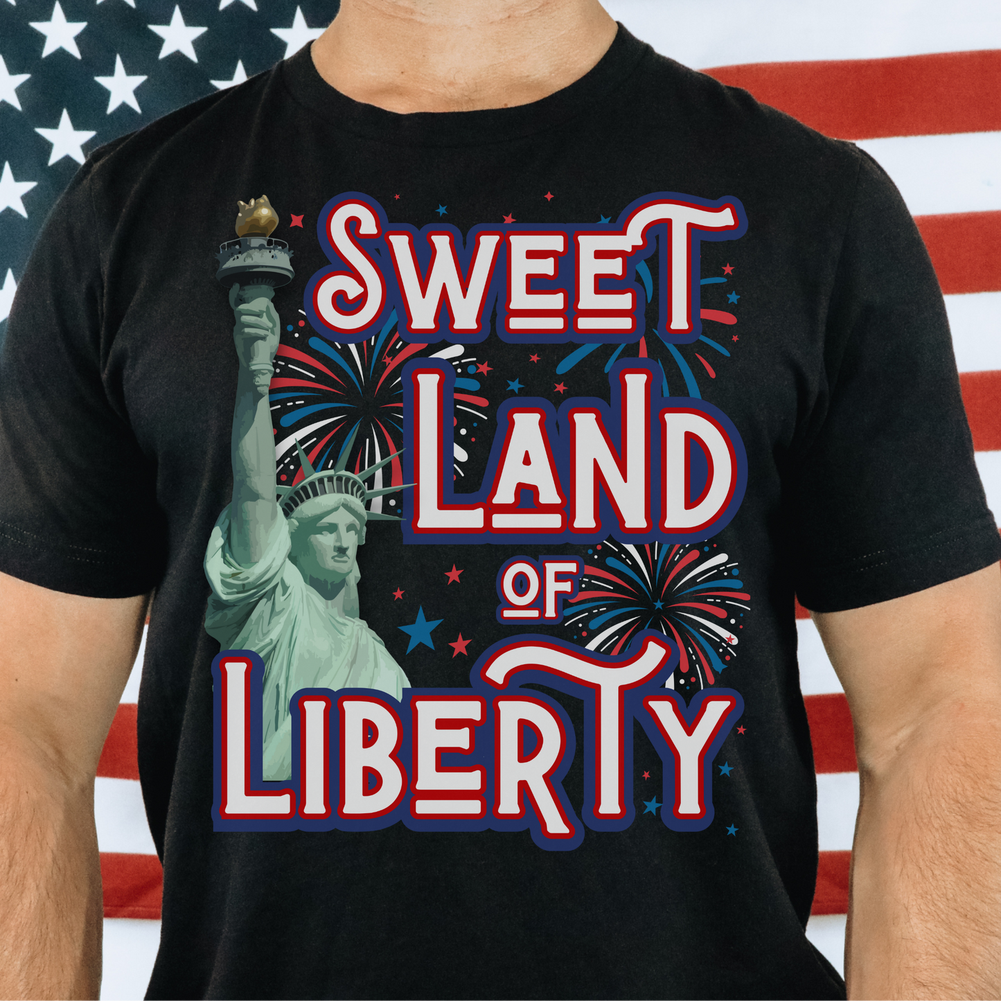 Sweet land of liberty comfort colors Statue of Liberty USA hot sweet tees free shipping patriotic USA america first birthday Father’s Day gift southern values trump 47 comfort colors t shirt tee women tee men tee Black