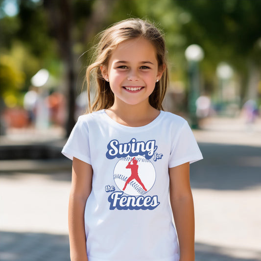 Swing for the fences unisex kids t shirt hot sweet tees baseball theme baseball player little league free shipping birthday gift white kids t shirt tee