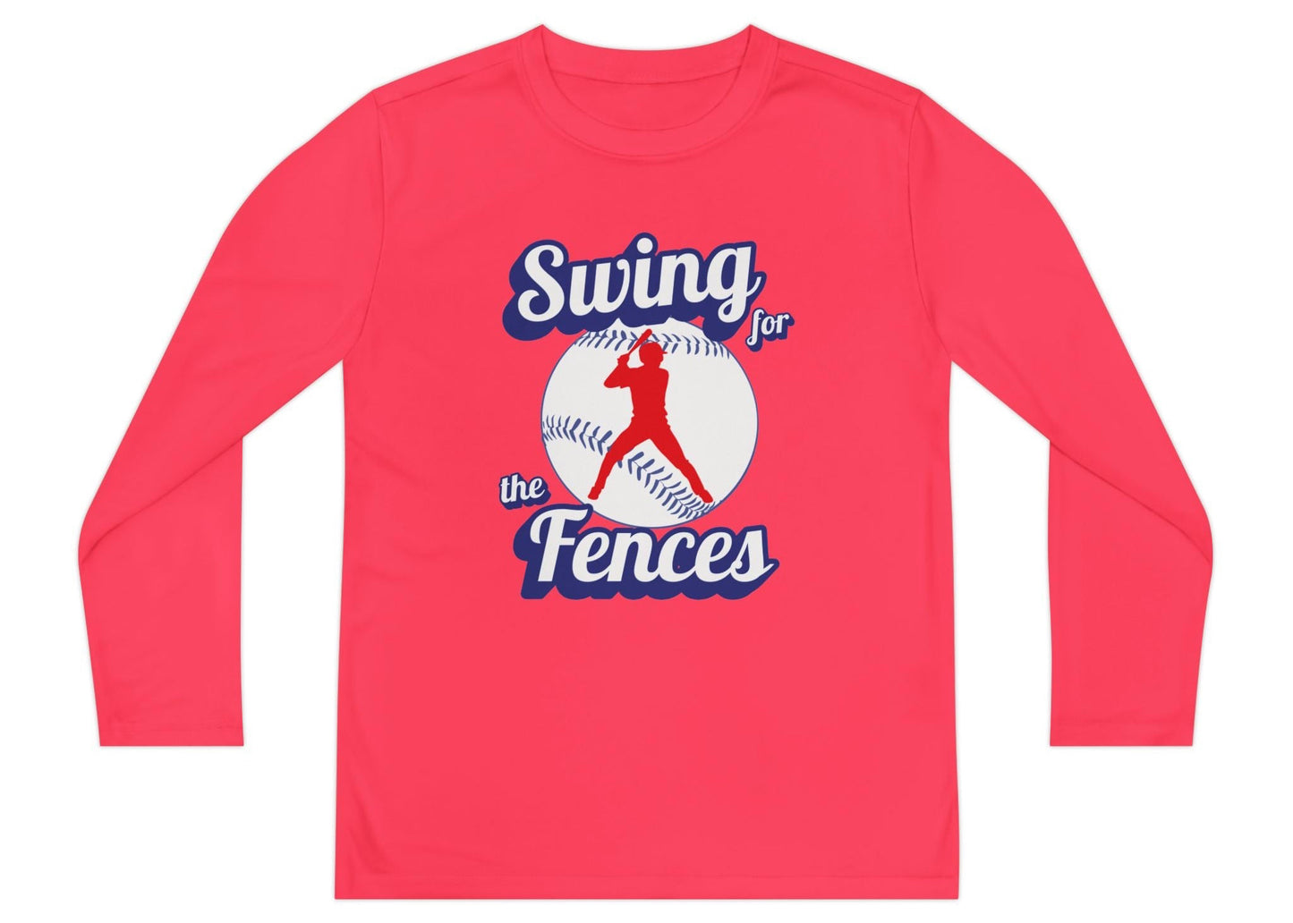Swing for the fences unisex kids long sleeve t shirt hot sweet tees baseball theme sports shirt practice shirt baseball player little league free shipping birthday gift pink lemonade moisture wicking practice shirt