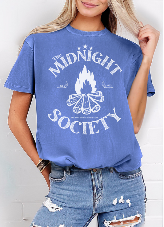 comfort colors midnight society 90s kid nostalgia hot sweet tees free shipping us company bonfire camping Nickelodeon Saturday night kids born in the 80s born in the 90s birthday gift Flo blue