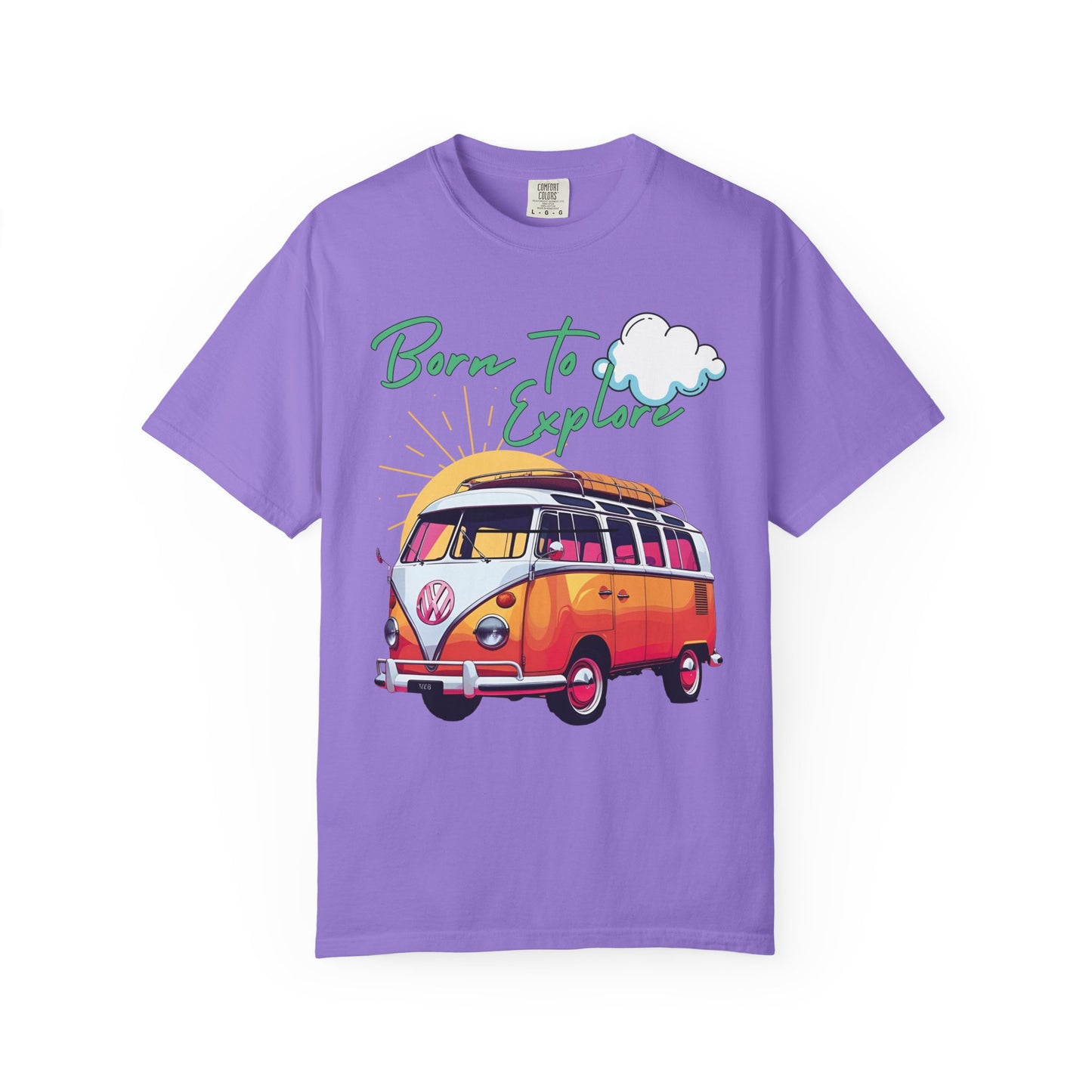 Born To Explore Traveler Unisex Comfort Colors T Shirt Traveler Themed Vinatge Bus Van Life
