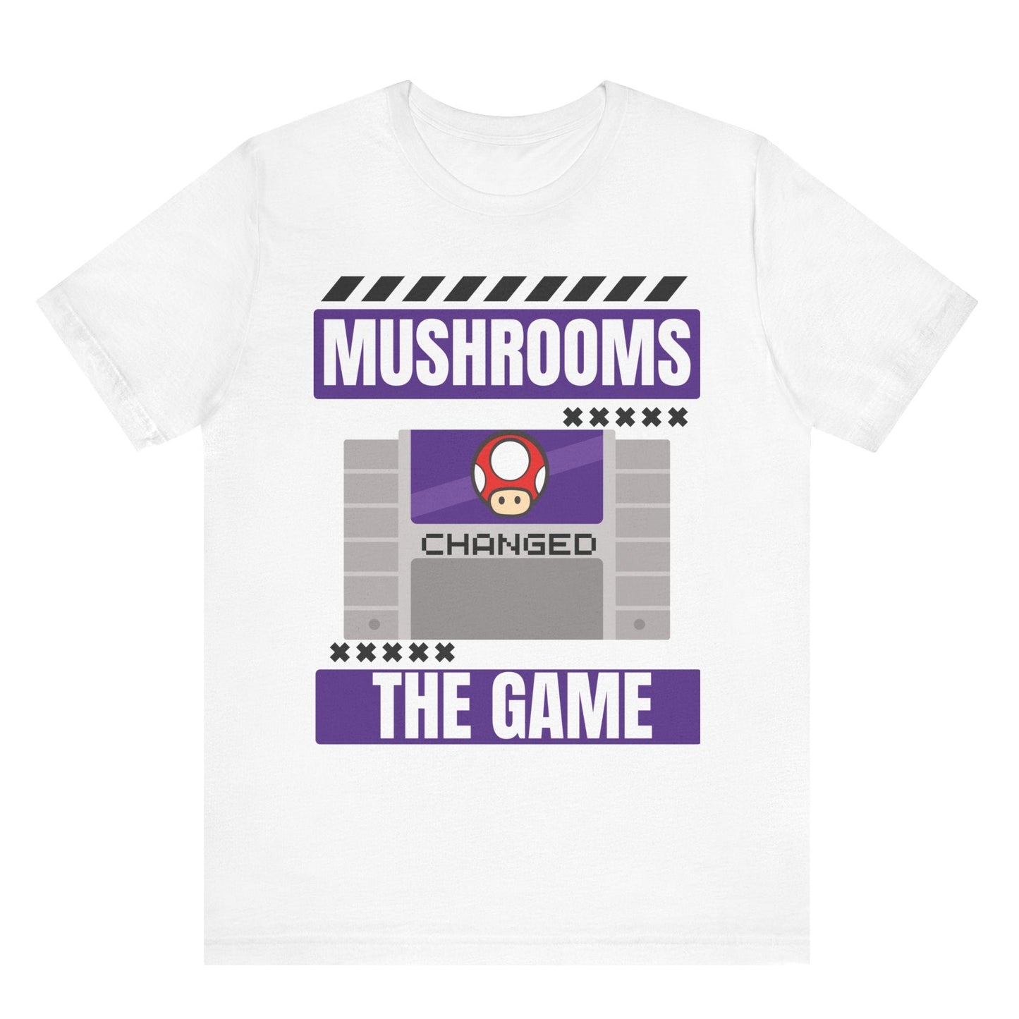 Mushrooms changed the game vintage video games psychedelics Mario Nintendo gamer shirt nostalgic gamer gift hot sweet tees free shipping 90s game lover gift 90s nostalgia gamer 90s bright color shirt Super Nintendo theme vintage video games 90s kids birthday gift gamer gift throwback Nintendo White