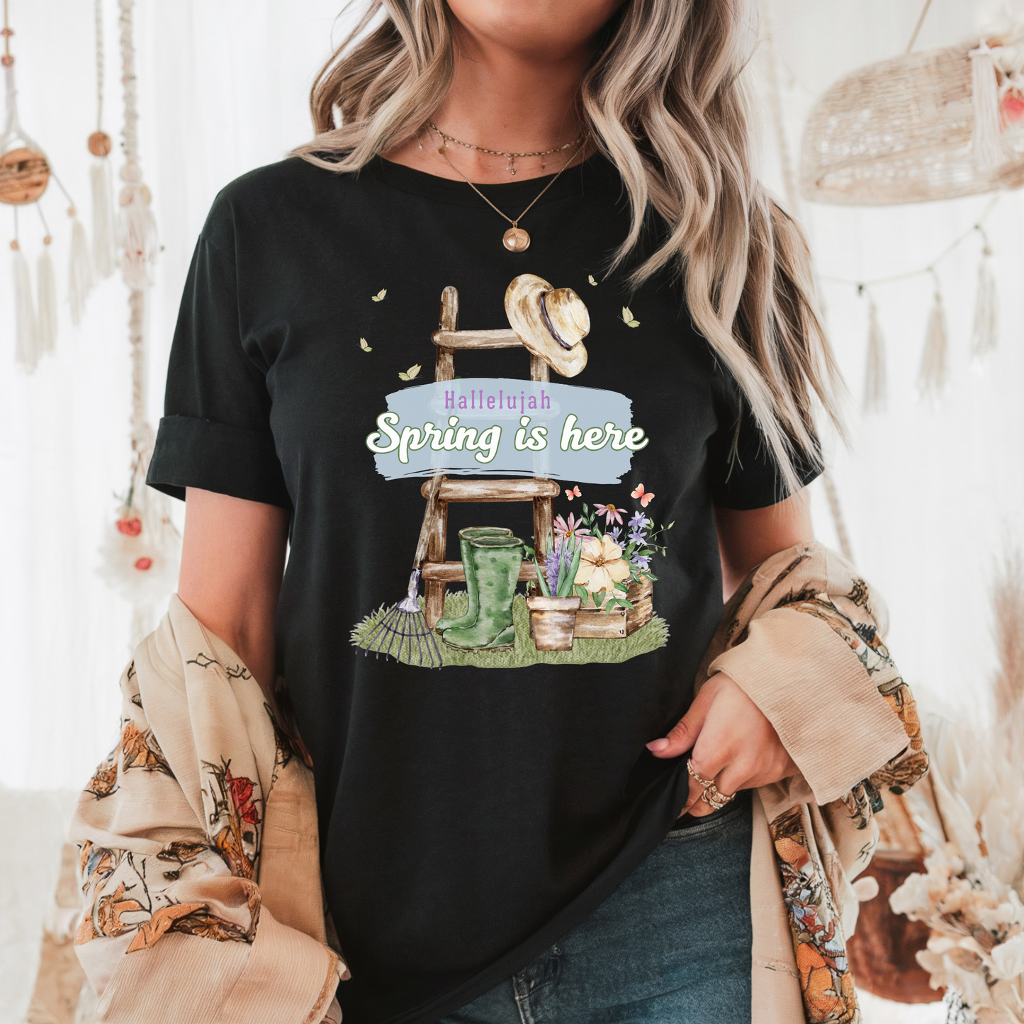 Hallelujah spring is here unisex comfort colors tee hot sweet tees free shipping birthday gift garden lovers women gardeners spring time hello spring pastel spring shirts free shipping birthday gift women’s spring t shirt