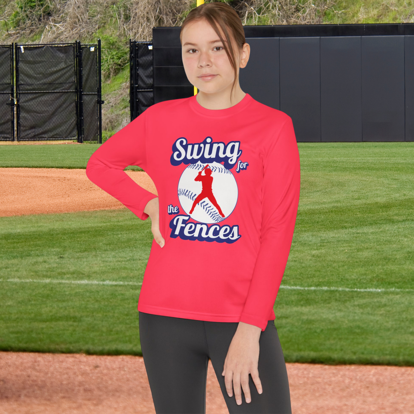 kids long sleeve moisture wicking swing for the fences white unisex sport shirt practice tees baseball themed gift hot sweet tees free shipping