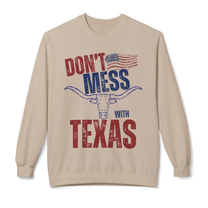 Don’t Mess with Texas Pullover Sweatshirt Long Horn Texas Themed Sweater Texas Lovers Sweater Patriot Themed Sweatshirt State Theme Pullover