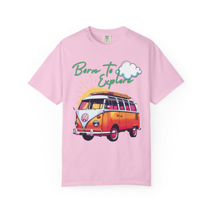 Born To Explore Traveler Unisex Comfort Colors T Shirt Traveler Themed Vinatge Bus Van Life