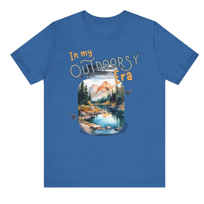 In My Outdoorsy Era T shirt unisex hotsweettees Taylor swift eras in my era collection free shipping outdoor themed nature themed birthday gift for outdoor lover free shipping hiking themed mountains river nature walk camping blue hot sweet tees
