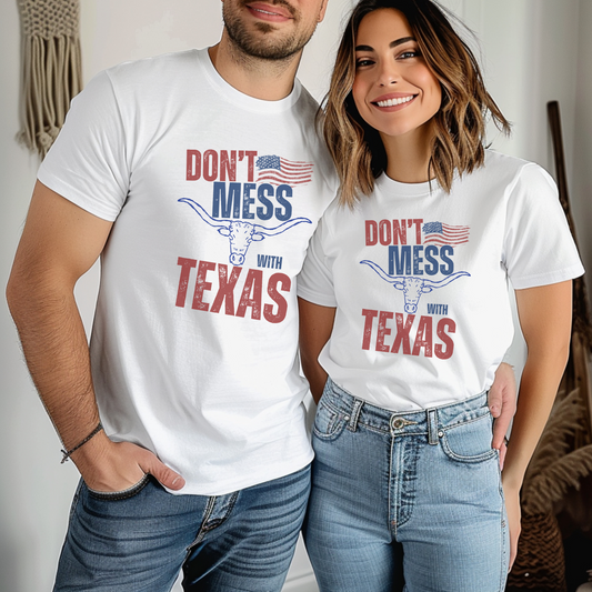 Don’t mess with Texas t shirt Texas themed American pride hot sweet tees southern pride shirt unisex long horn Texas shirt Texas lovers gift state pride free shipping hotsweettees mens long horn womens Texas long horn mens Texas long horn Texas pride south hot sweet tees patriotic man gift birthday long horn American flag red white and blue soft cotton free shipping hot sweet tees White