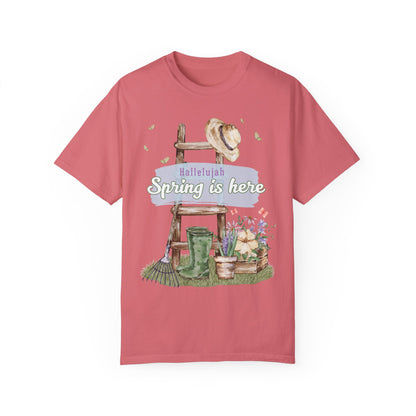 Hallelujah spring is here unisex comfort colors tee hot sweet tees free shipping birthday gift garden lovers women gardeners spring time hello spring pastel spring shirts free shipping birthday gift women’s spring t shirt watermelon pastel