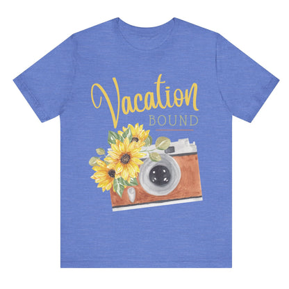 vacation bound t shirt vacation themed t shirt hot sweet tees women’s vacation shirt vacation ready wear summer vacation spring vacation free shipping gifts vintage camera themed t shirt vacation gift vintage camera themed tee Heather Columbia blue
