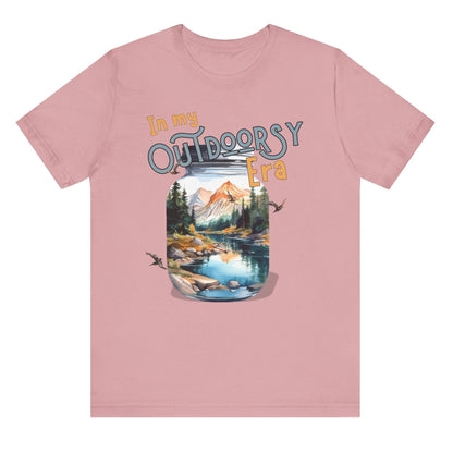 In My Outdoorsy Era T shirt unisex hotsweettees Taylor swift eras in my era collection free shipping outdoor themed nature themed birthday gift for outdoor lover free shipping hiking themed mountains river nature walk camping peach hot sweet tees