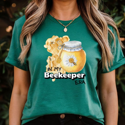 In my beekeeper era unisex t shirt hot sweet tees free shipping Taylor swift eras tour swifties birthday gift bee lovers honey bees spring time gifts summer in my era collection birthday gift girlie shirt spring themed birthday gift bee lovers gift women’s bee keeper shirt unisex bee t shirt hot sweet tees unique t shirt spring time themed t shirt honey bee honey Kelly green