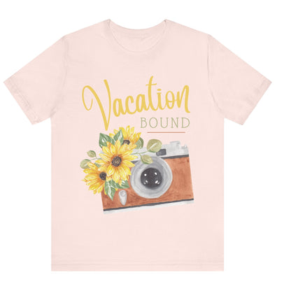 vacation bound t shirt vacation themed t shirt hot sweet tees women’s vacation shirt vacation ready wear summer vacation spring vacation free shipping gifts vintage camera themed t shirt vacation gift vintage camera themed tee Light pink