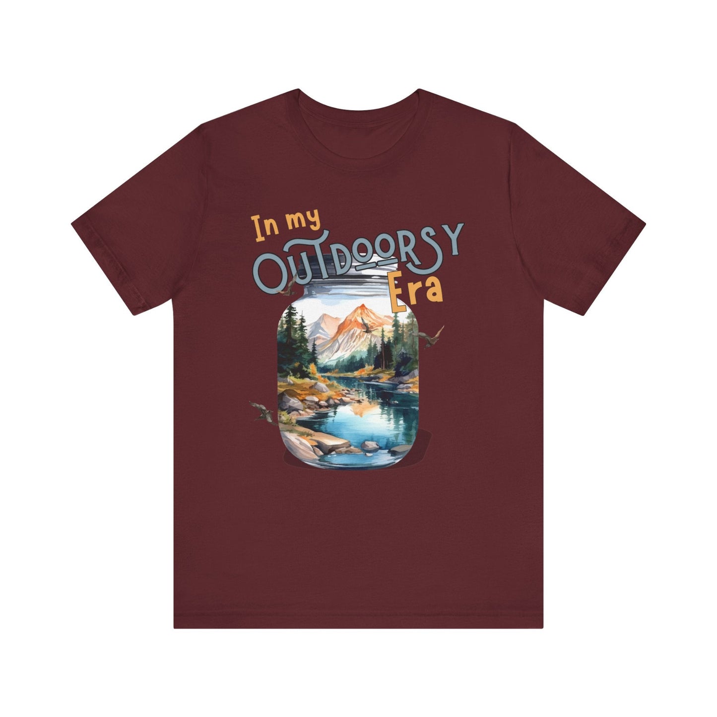 In My Outdoorsy Era T shirt unisex hotsweettees Taylor swift eras in my era collection free shipping outdoor themed nature themed birthday gift for outdoor lover free shipping hiking themed mountains river nature walk camping Maroon 