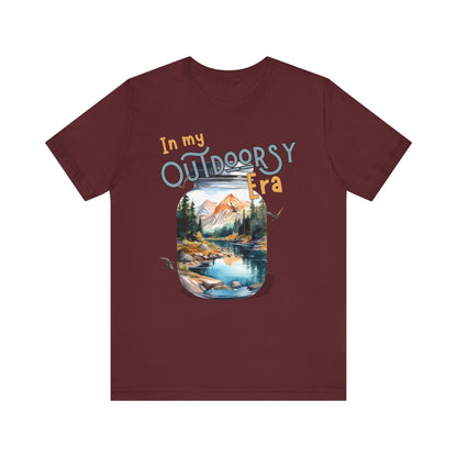 In My Outdoorsy Era T shirt unisex hotsweettees Taylor swift eras in my era collection free shipping outdoor themed nature themed birthday gift for outdoor lover free shipping hiking themed mountains river nature walk camping Maroon 