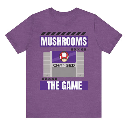 Mushrooms changed the game vintage video games psychedelics Mario Nintendo gamer shirt nostalgic gamer gift hot sweet tees free shipping 90s game lover gift 90s nostalgia gamer heather team purple
