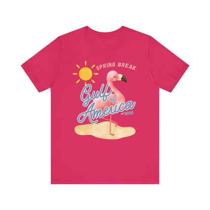 Spring break gulf of America t shirt pink flamingo beach sun shine Florida trump 2025 unisex t shirt hotsweettees pink shirt summer shirt birthday gift trump lovers gift spring break 2025 t shirt Florida summer patriotic women’s t shirt