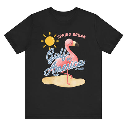 Spring break gulf of America t shirt pink flamingo beach sun shine Florida trump 2025 unisex t shirt hotsweettees pink shirt summer shirt birthday gift trump lovers gift spring break 2025 t shirt Florida summer patriotic women’s t shirt