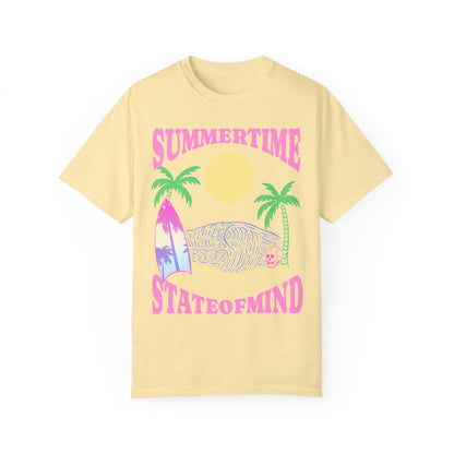 Summertime State of mind summer beach surfer palm tree hot sweet tees comfort colors butter