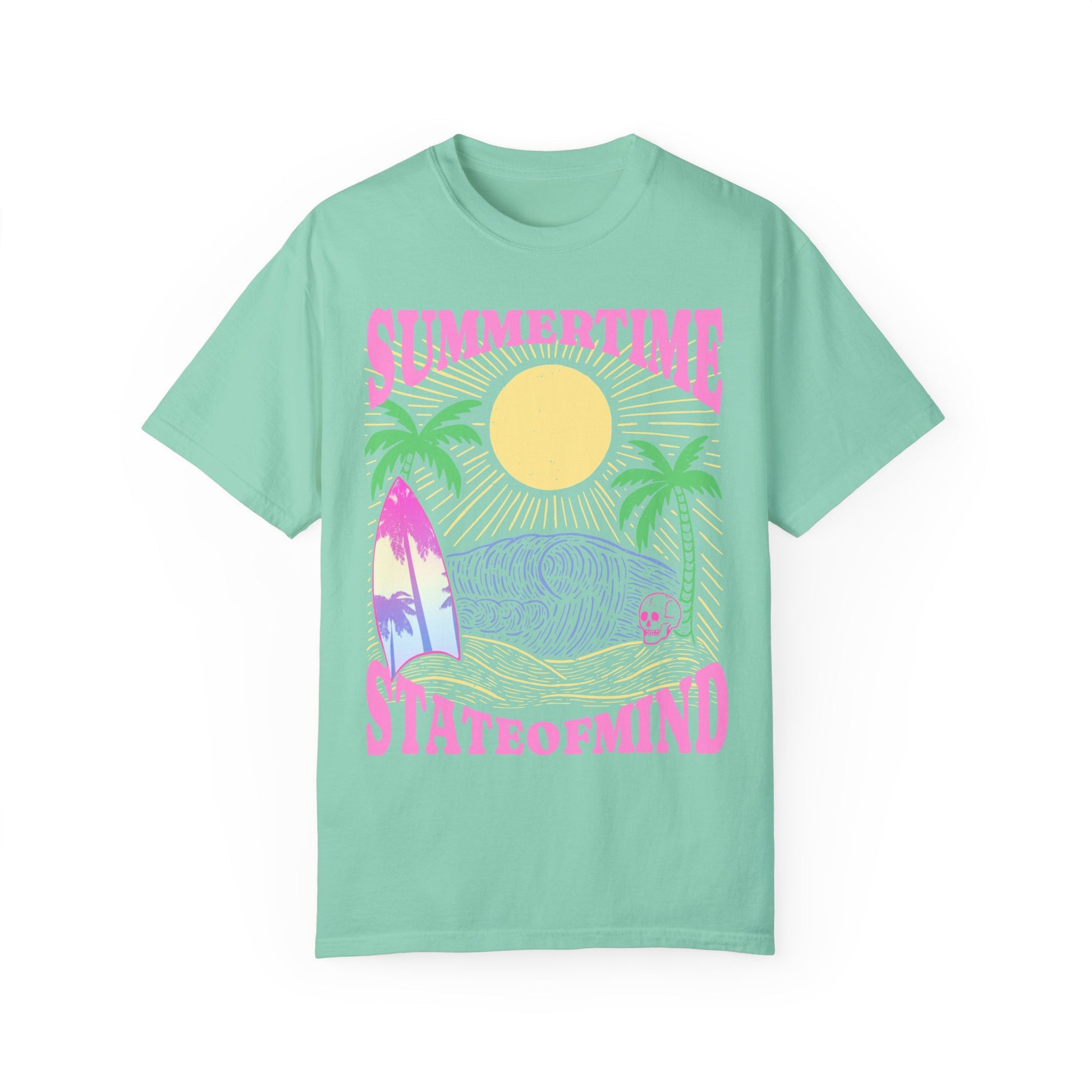 Summertime State of mind summer beach surfer palm tree hot sweet tees comfort colors Island reef