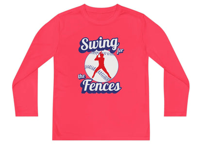 Swing for the fences unisex kids long sleeve t shirt hot sweet tees baseball theme sports shirt practice shirt baseball player little league free shipping birthday gift pink lemonade moisture wicking practice shirt