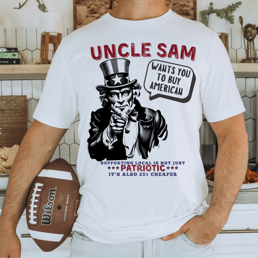 Uncle Sam wants you to buy American hotsweettees unisex comfort colors t shirt patriotic man america birthday gift trump 2025 republican maga hotsweettees gift birthday free shipping U.S.A. Southern charm American pride white