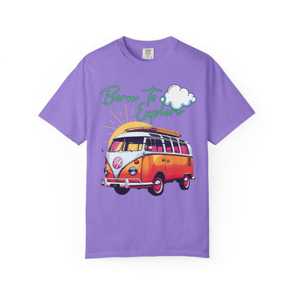 Born To Explore Traveler Unisex Comfort Colors T Shirt Traveler Themed Vinatge Bus Van Life