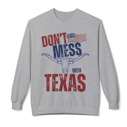 Don’t Mess with Texas Pullover Sweatshirt Long Horn Texas Themed Sweater Texas Lovers Sweater Patriot Themed Sweatshirt State Theme Pullover