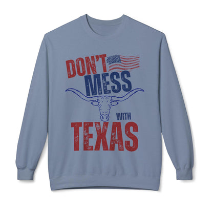 Don’t Mess with Texas Pullover Sweatshirt Long Horn Texas Themed Sweater Texas Lovers Sweater Patriot Themed Sweatshirt State Theme Pullover