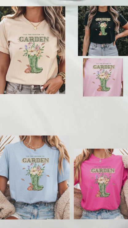 Tis’ The Season To Garden Unisex T Shirt Spring Gardening Themed Gardener Gift Spring Pastel Shirt