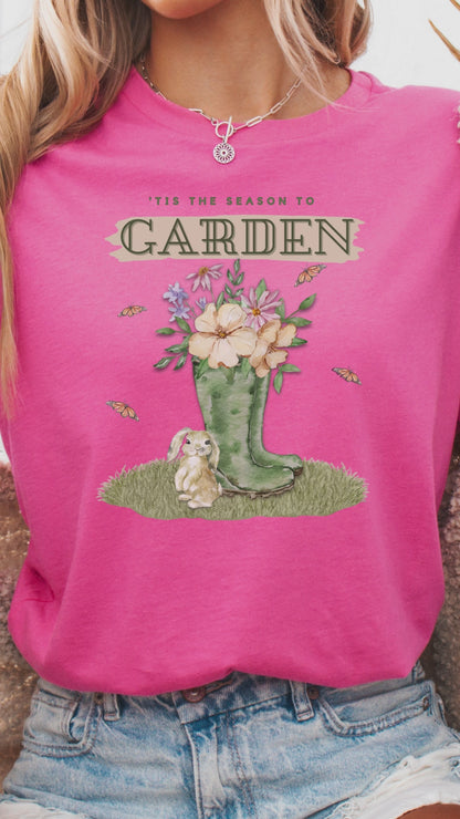 Tis’ The Season To Garden Unisex T Shirt Spring Gardening Themed Gardener Gift Spring Pastel Shirt